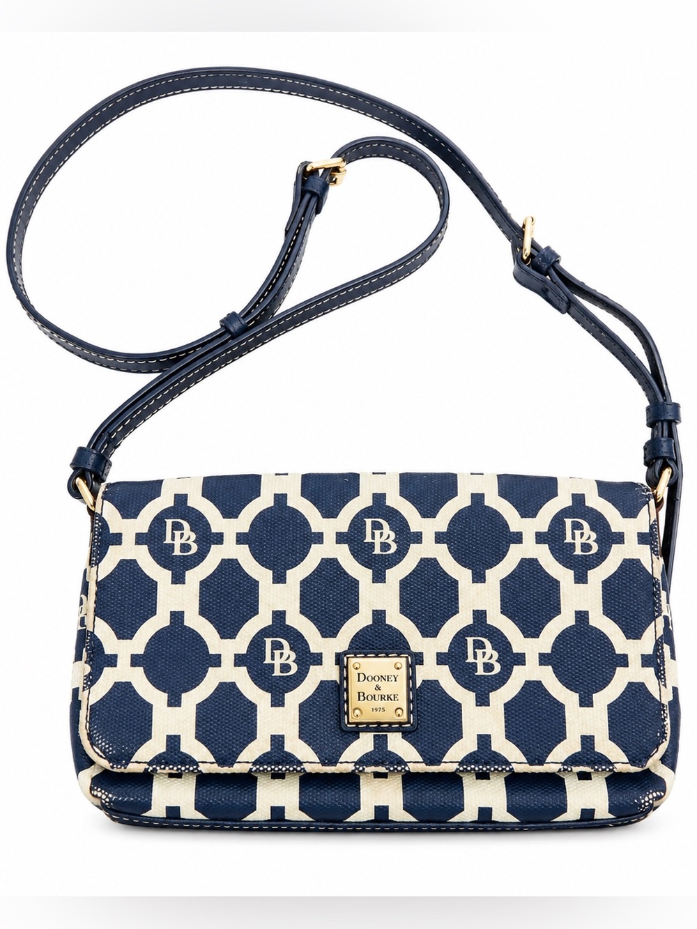 Dooney & Bourke Navy and Cream Signature Crossbody